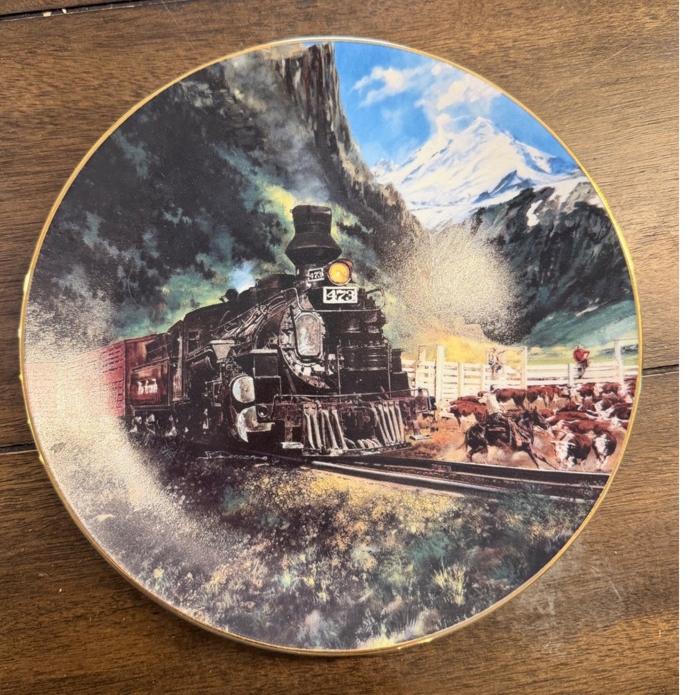 Hamilton Collection Spring Roundup Jim Deneen Train Plate COA 0748A 1994